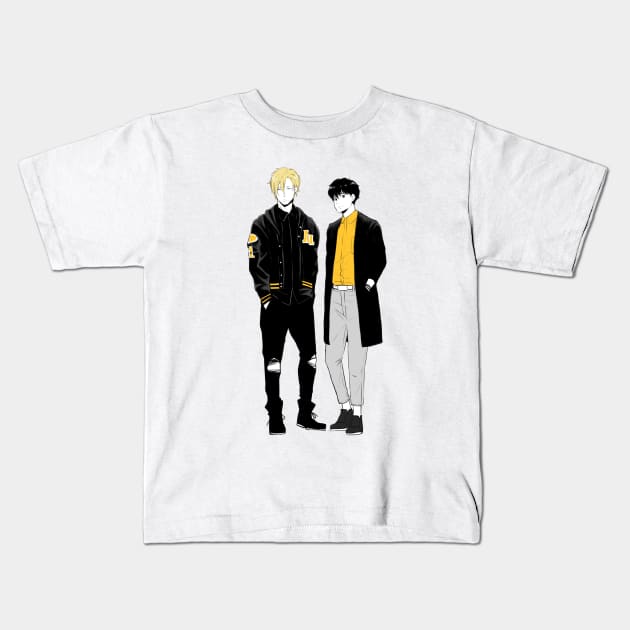 Banana Fish - Ash and Eiji Kids T-Shirt by MykaAndSalmon